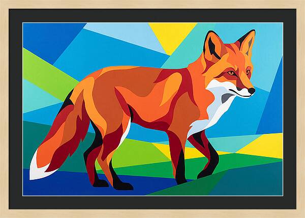 Vibrant Fox In Geometric Style