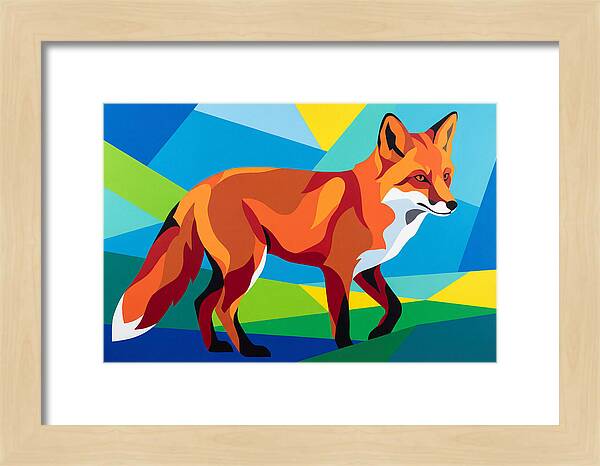 Vibrant Fox In Geometric Style