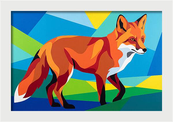 Vibrant Fox In Geometric Style