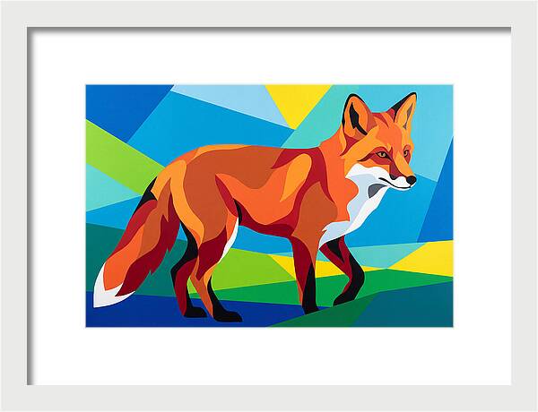 Vibrant Fox In Geometric Style