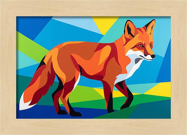 Vibrant Fox In Geometric Style