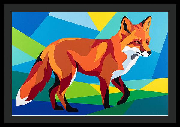 Vibrant Fox In Geometric Style