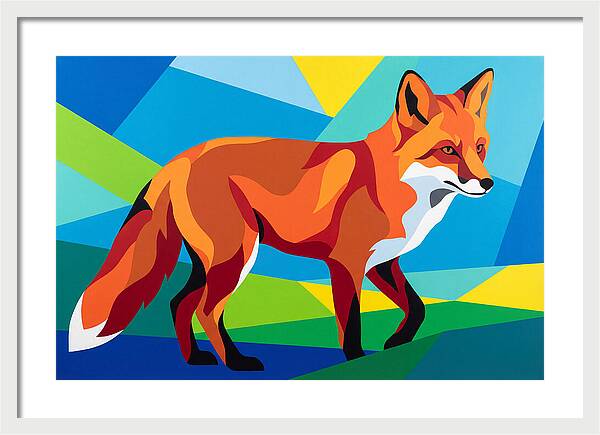 Vibrant Fox In Geometric Style