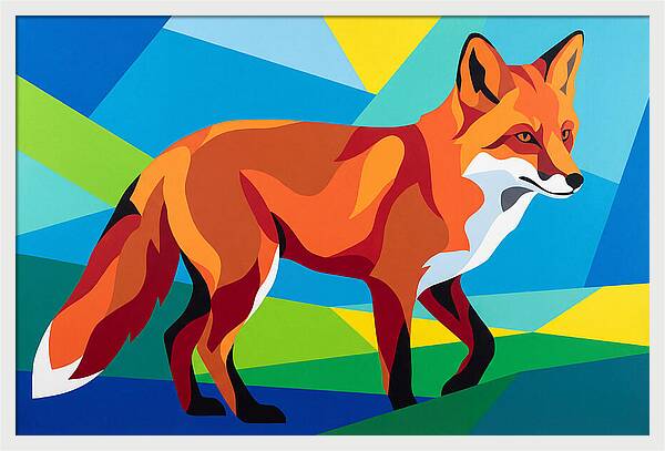 Vibrant Fox In Geometric Style