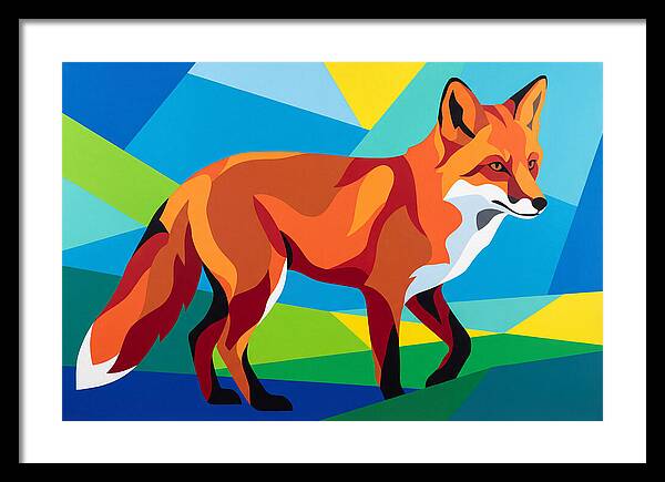 Vibrant Fox In Geometric Style