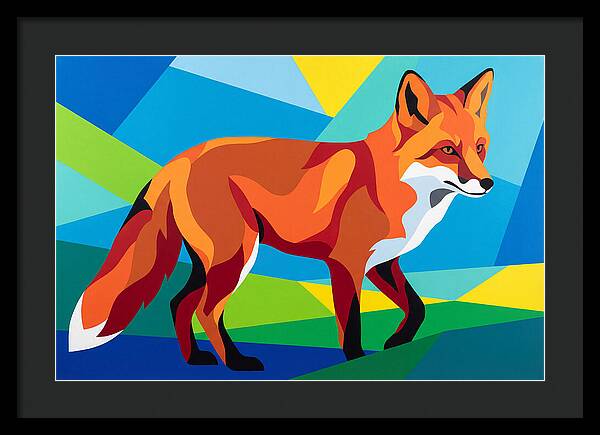 Vibrant Fox In Geometric Style