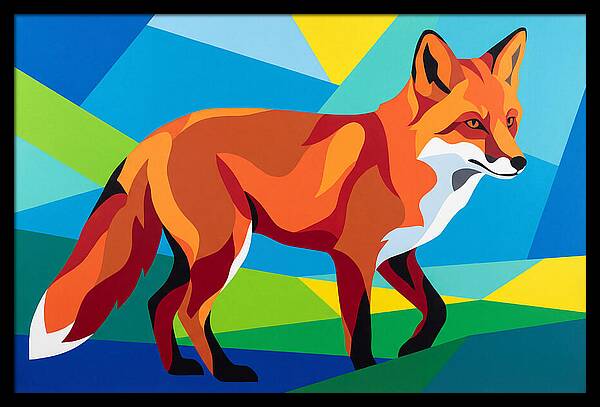 Vibrant Fox In Geometric Style