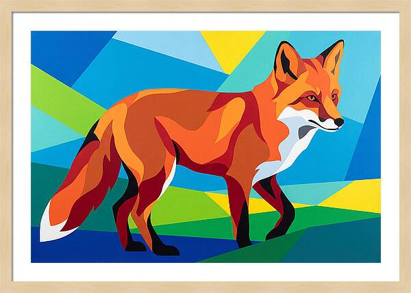 Vibrant Fox In Geometric Style