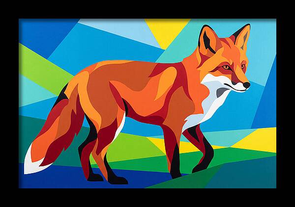 Vibrant Fox In Geometric Style