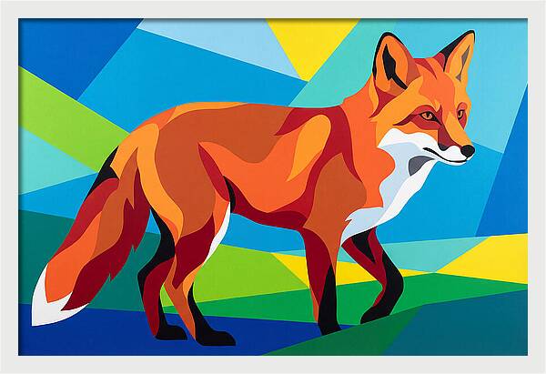 Vibrant Fox In Geometric Style