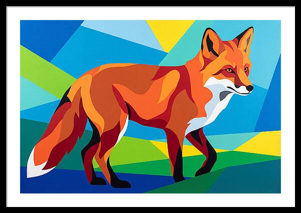 Vibrant Fox In Geometric Style