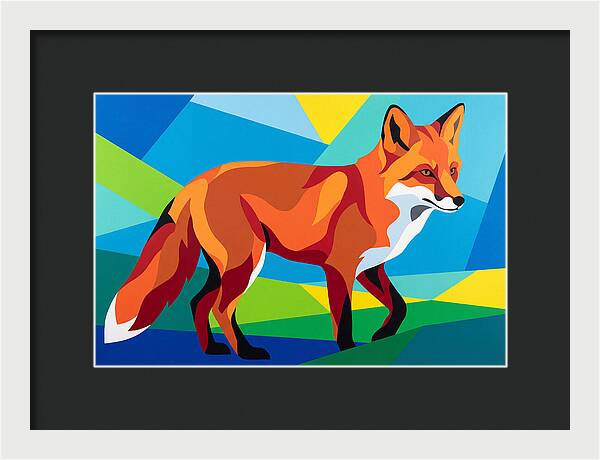 Vibrant Fox In Geometric Style