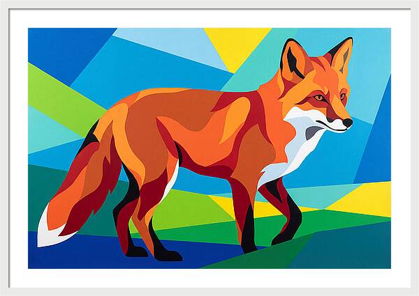 Vibrant Fox In Geometric Style