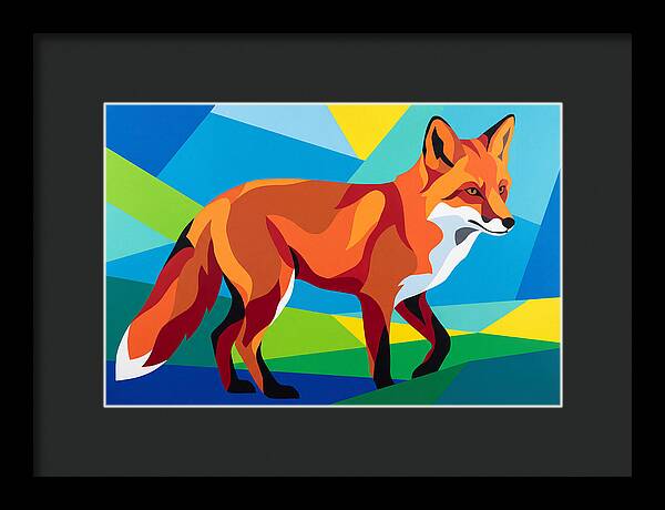 Vibrant Fox In Geometric Style