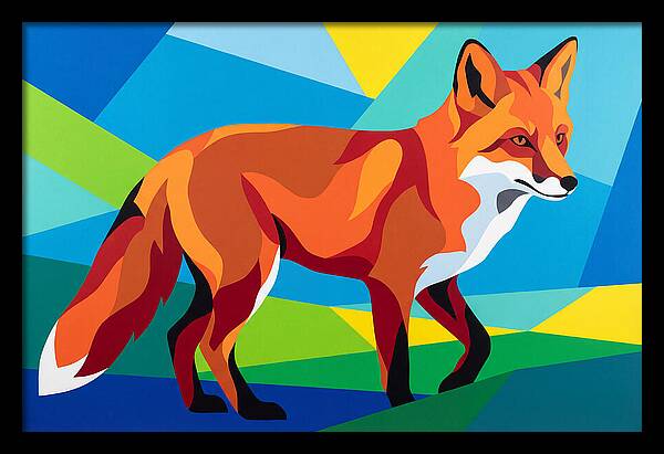 Vibrant Fox In Geometric Style