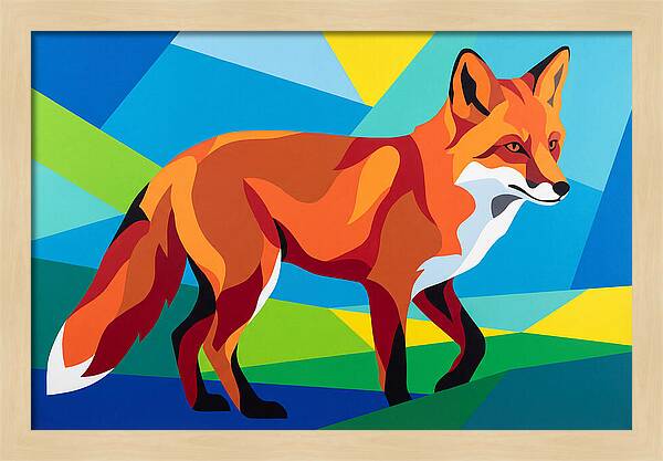 Vibrant Fox In Geometric Style