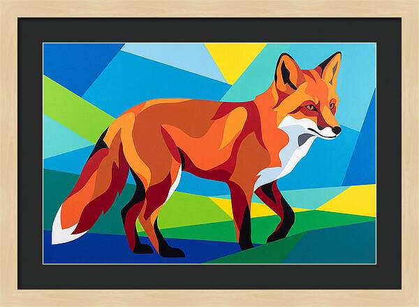 Vibrant Fox In Geometric Style