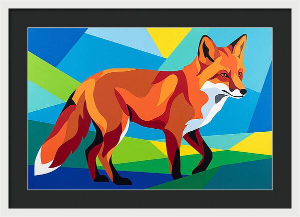 Vibrant Fox In Geometric Style