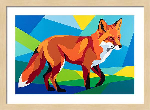Vibrant Fox In Geometric Style