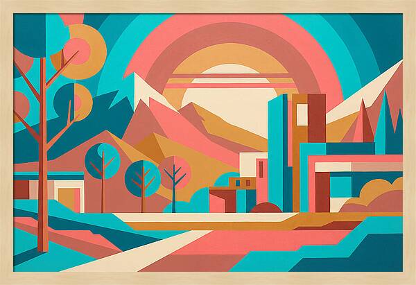 Vibrant Geometric Landscape