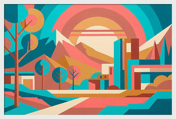 Vibrant Geometric Landscape