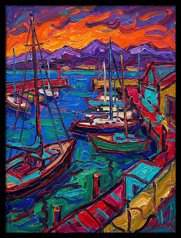 Vibrant Harbor At Dusk