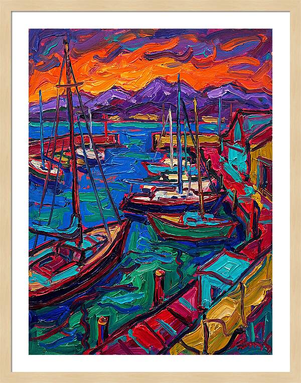 Vibrant Harbor At Dusk
