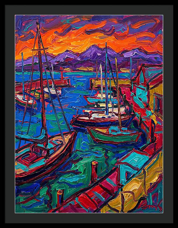Vibrant Harbor At Dusk