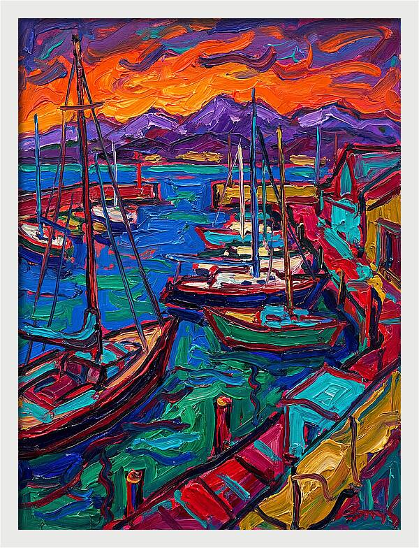 Vibrant Harbor At Dusk