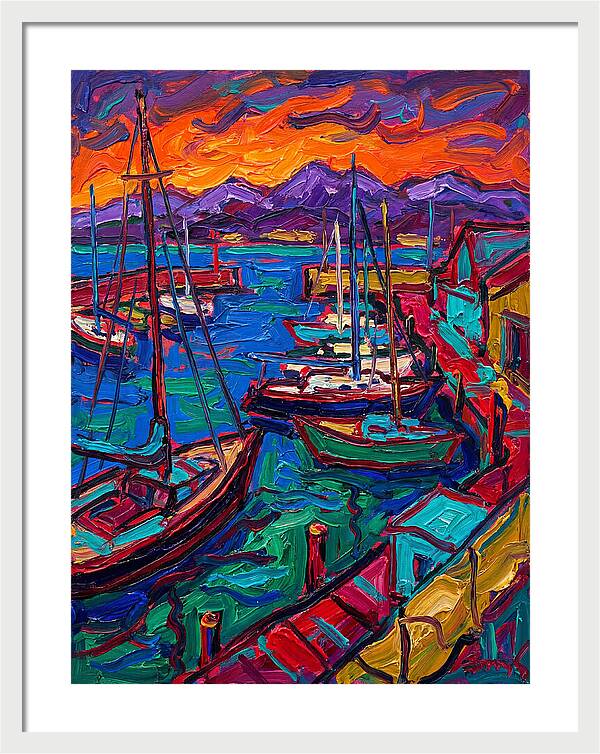 Vibrant Harbor At Dusk