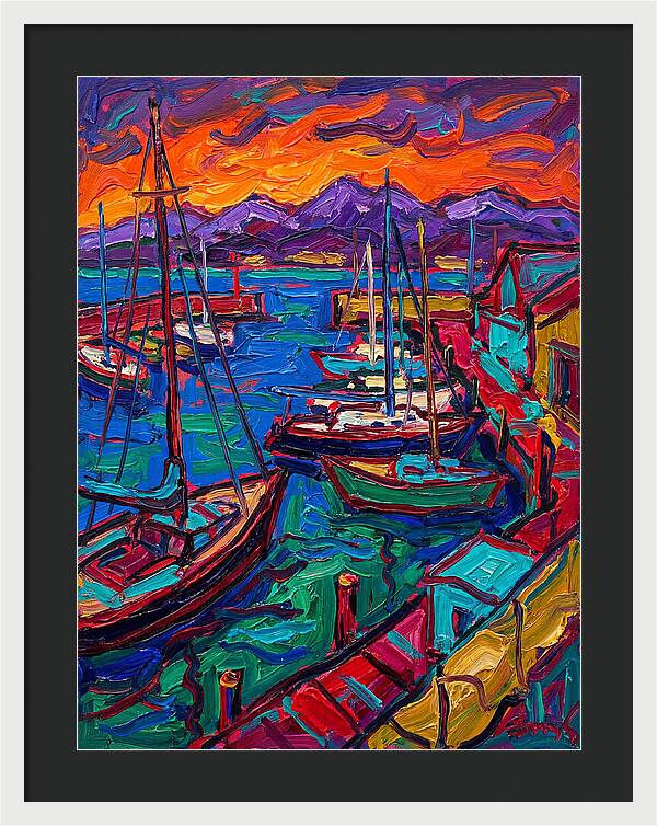 Vibrant Harbor At Dusk