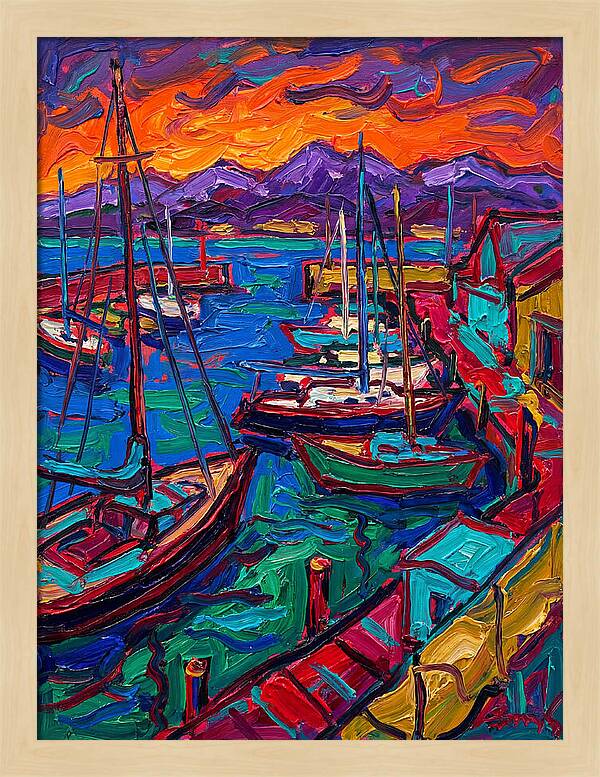 Vibrant Harbor At Dusk