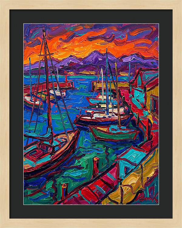 Vibrant Harbor At Dusk