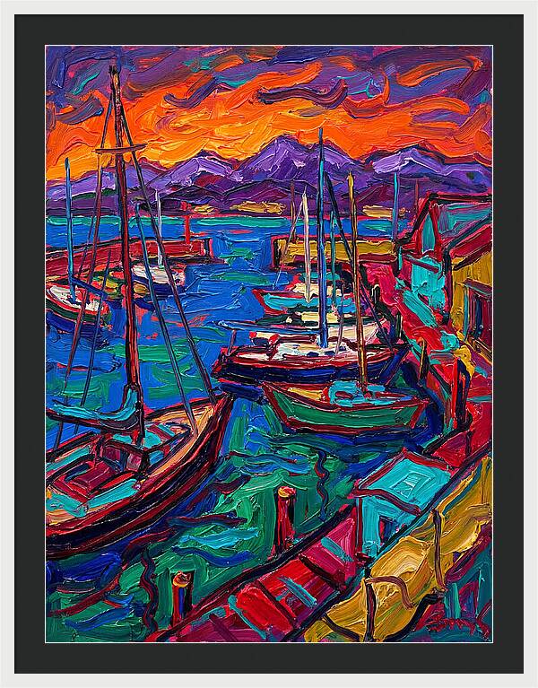 Vibrant Harbor At Dusk