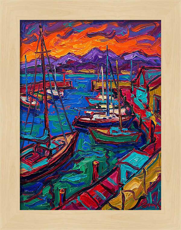 Vibrant Harbor At Dusk