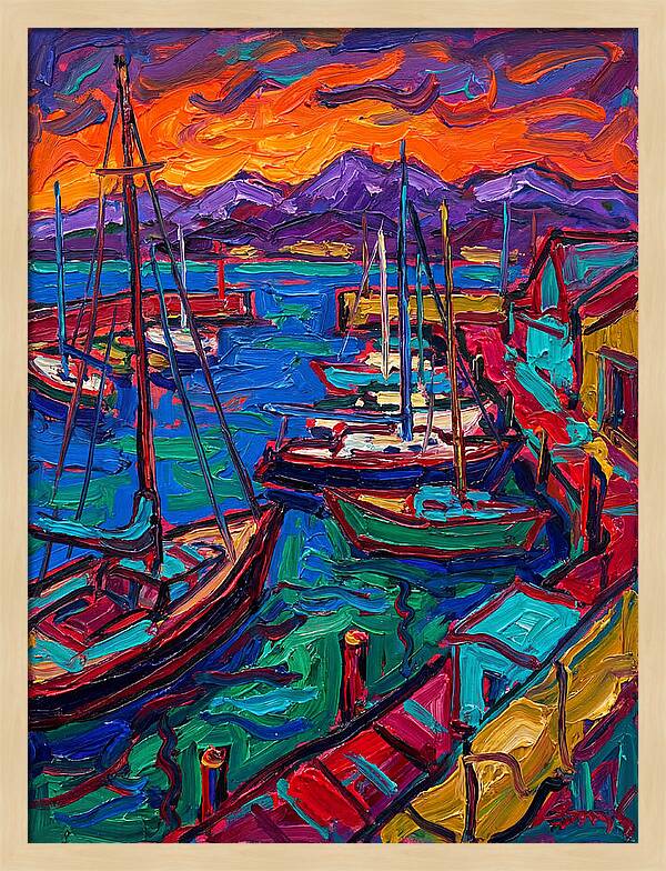 Vibrant Harbor At Dusk