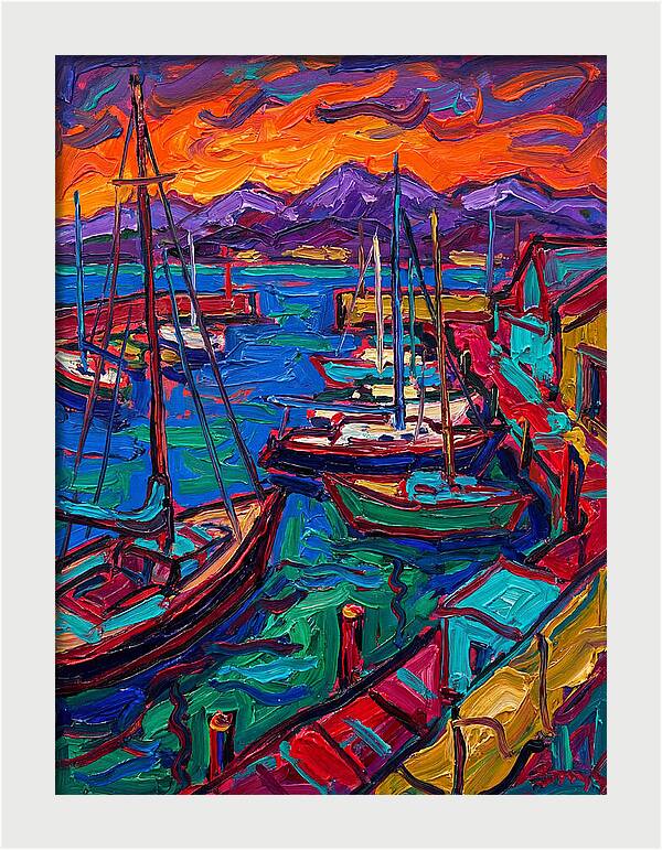 Vibrant Harbor At Dusk
