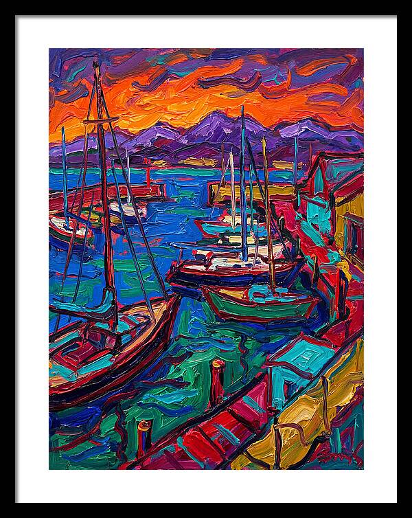 Vibrant Harbor At Dusk
