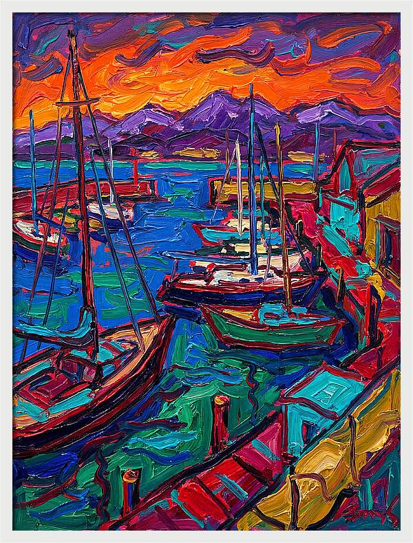 Vibrant Harbor At Dusk