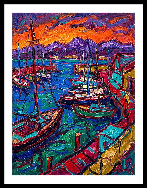 Vibrant Harbor At Dusk