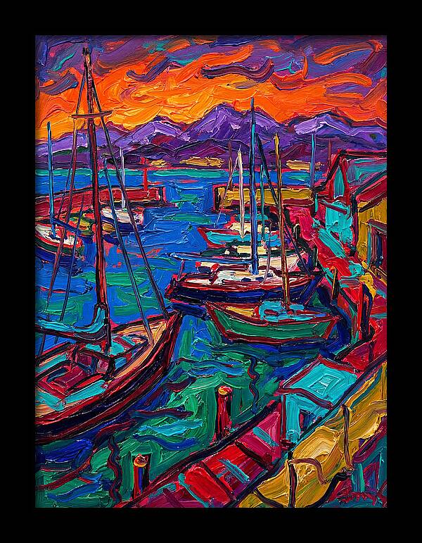 Vibrant Harbor At Dusk