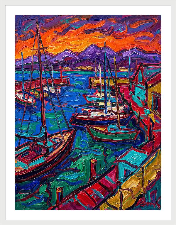 Vibrant Harbor At Dusk