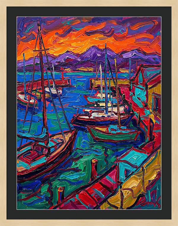 Vibrant Harbor At Dusk