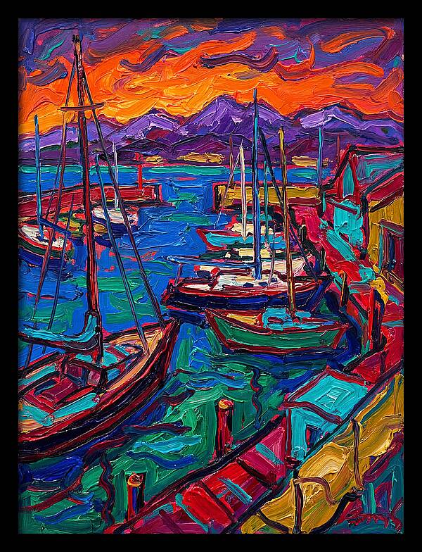 Vibrant Harbor At Dusk