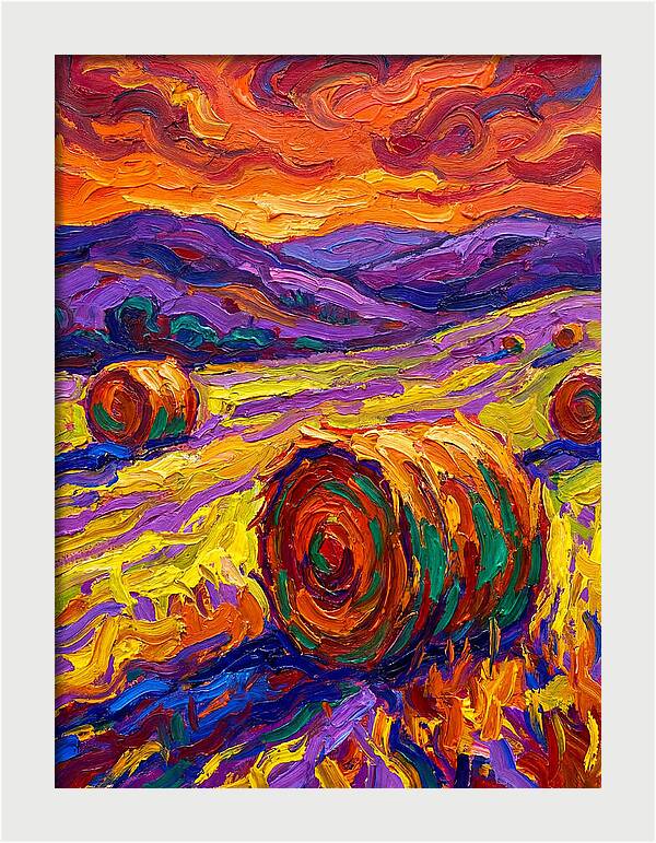 Vibrant Hay Field Landscape