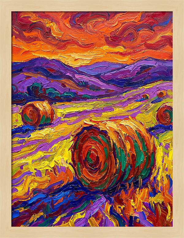 Vibrant Hay Field Landscape