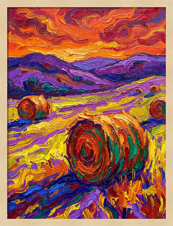 Vibrant Hay Field Landscape