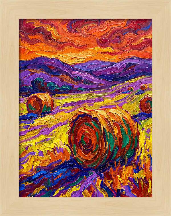 Vibrant Hay Field Landscape