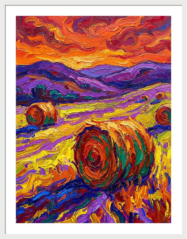 Vibrant Hay Field Landscape
