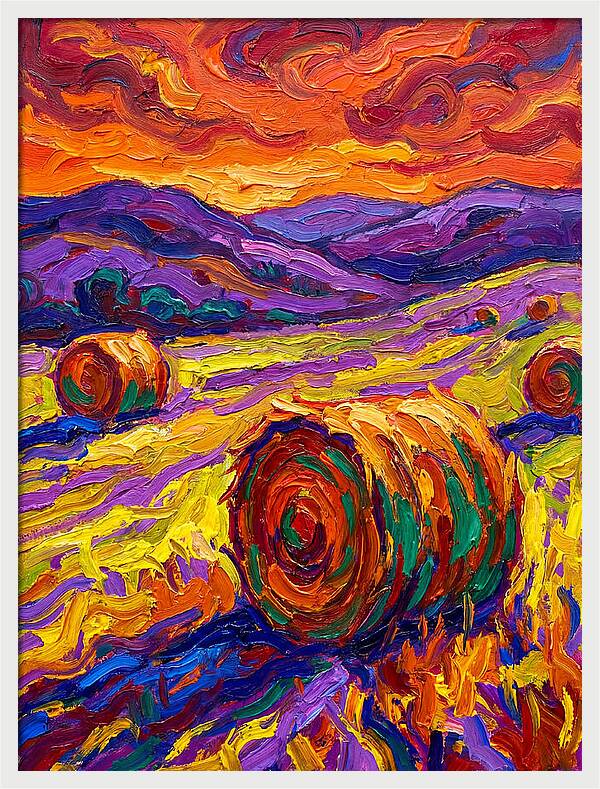 Vibrant Hay Field Landscape